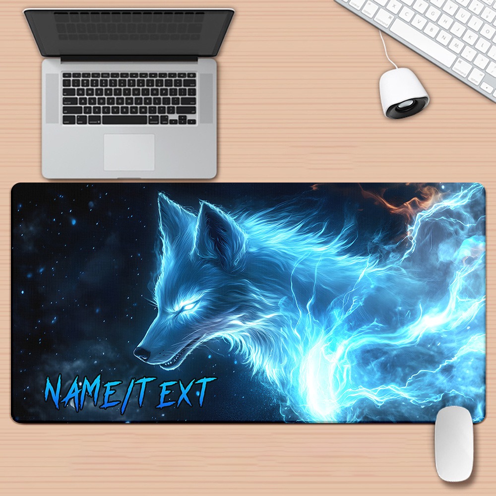 Pc Gaming Names - カスタムネームマジックウルフHDプリントXXLマウスマット、多機能ゲーミングキーボードデスクパッド、PCゲーマーオフィスギフト用