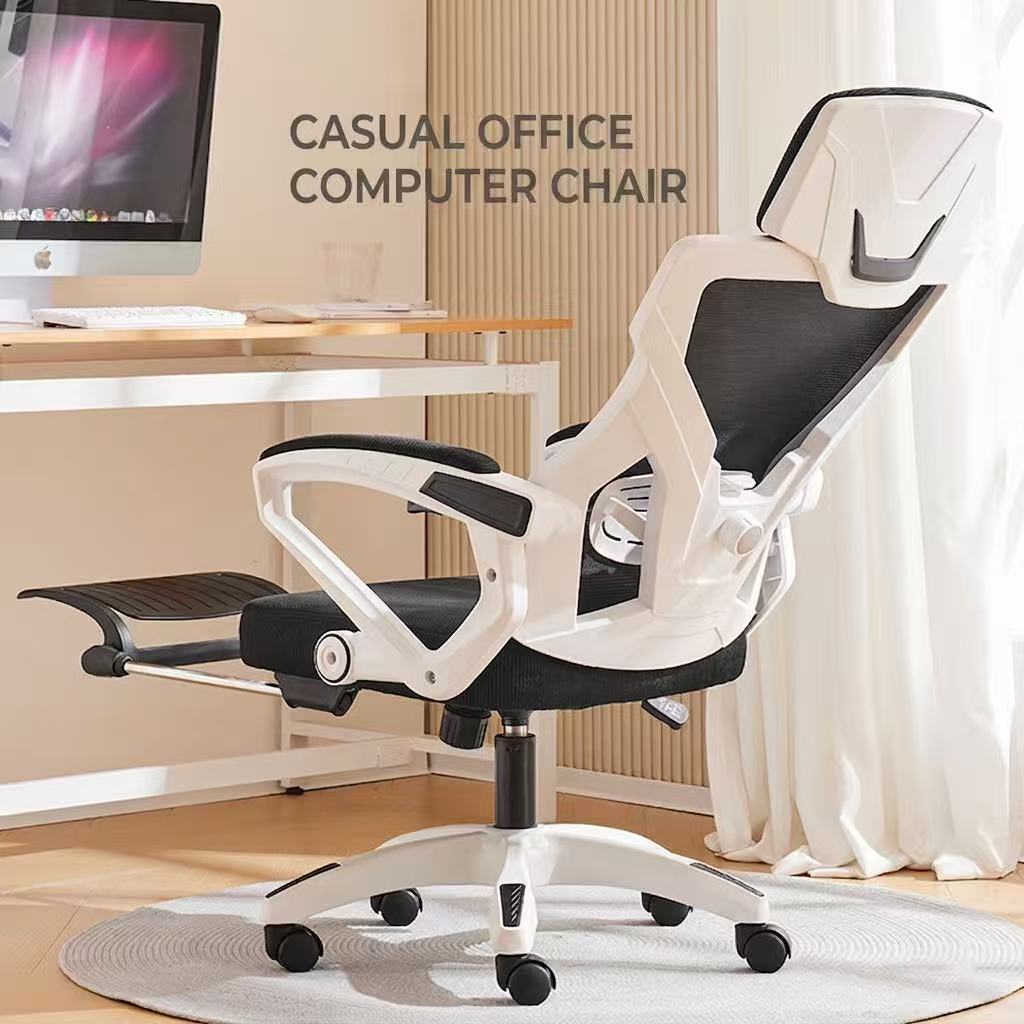 Pc Gaming Chair - 人間工学に基づいたゲーミングオフィスチェア、フットレスト付きハイバックリクライニングコンピュータチェア、調節可能なランバーサポート、回転式デスクチェア