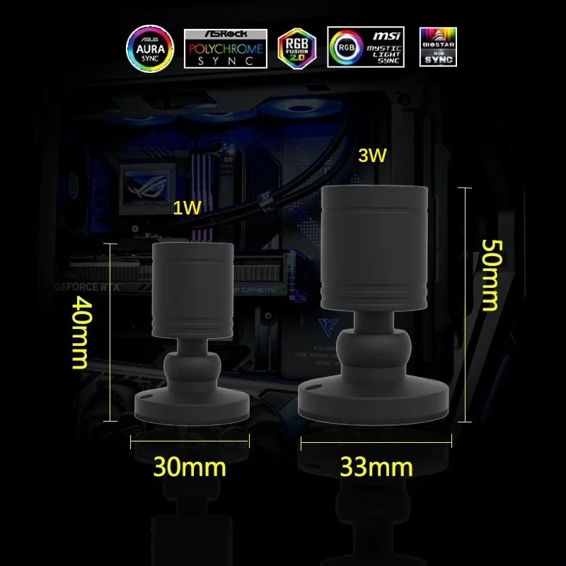 QITU 1W 3W ARGB 5V 3ピンヘッダー コンピ - Pc Gaming Second のレビューと価格