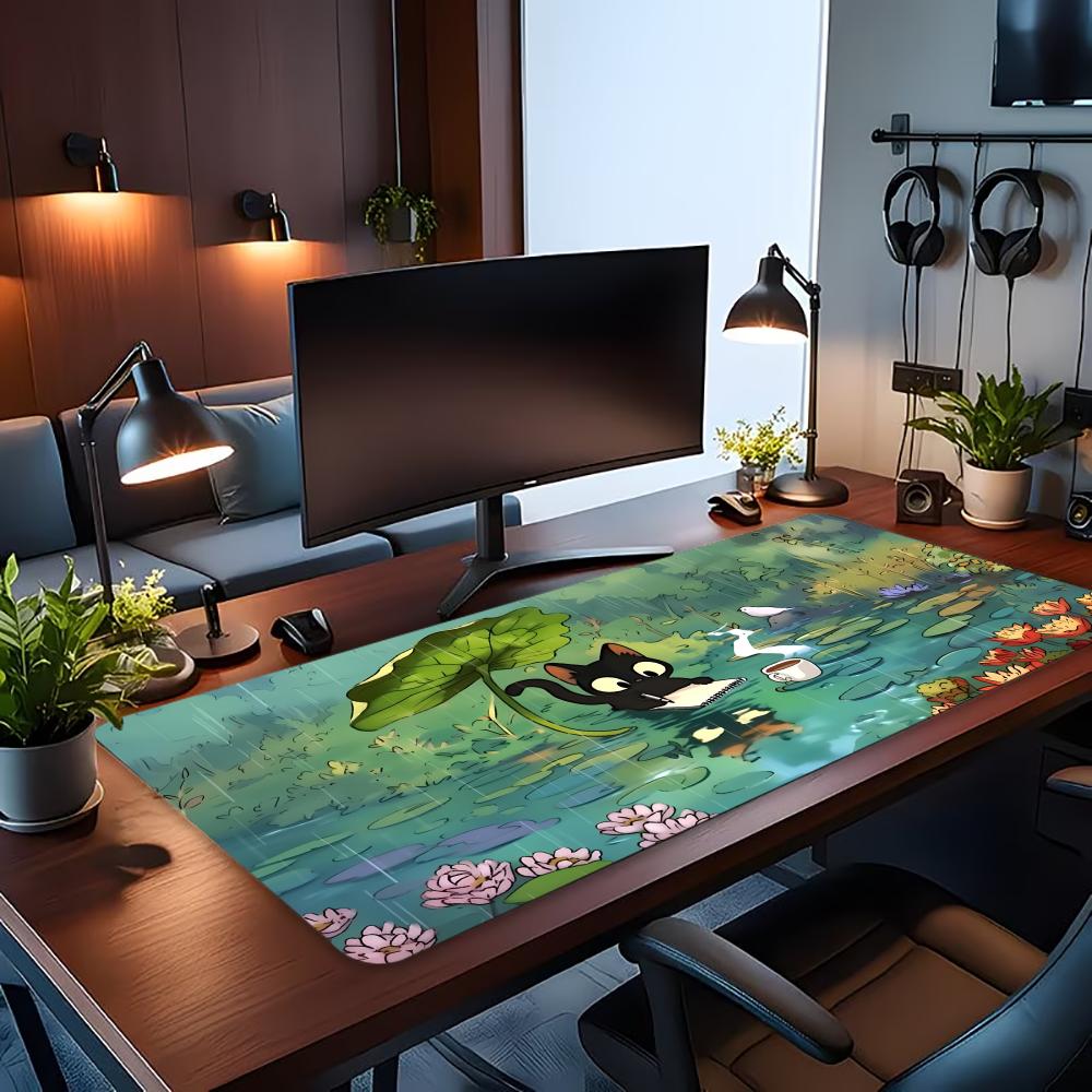 かわいい猫と葉っぱの傘オフィスマットゲーミングマット大型マウ - Pc Gaming Umbrella のレビューと価格