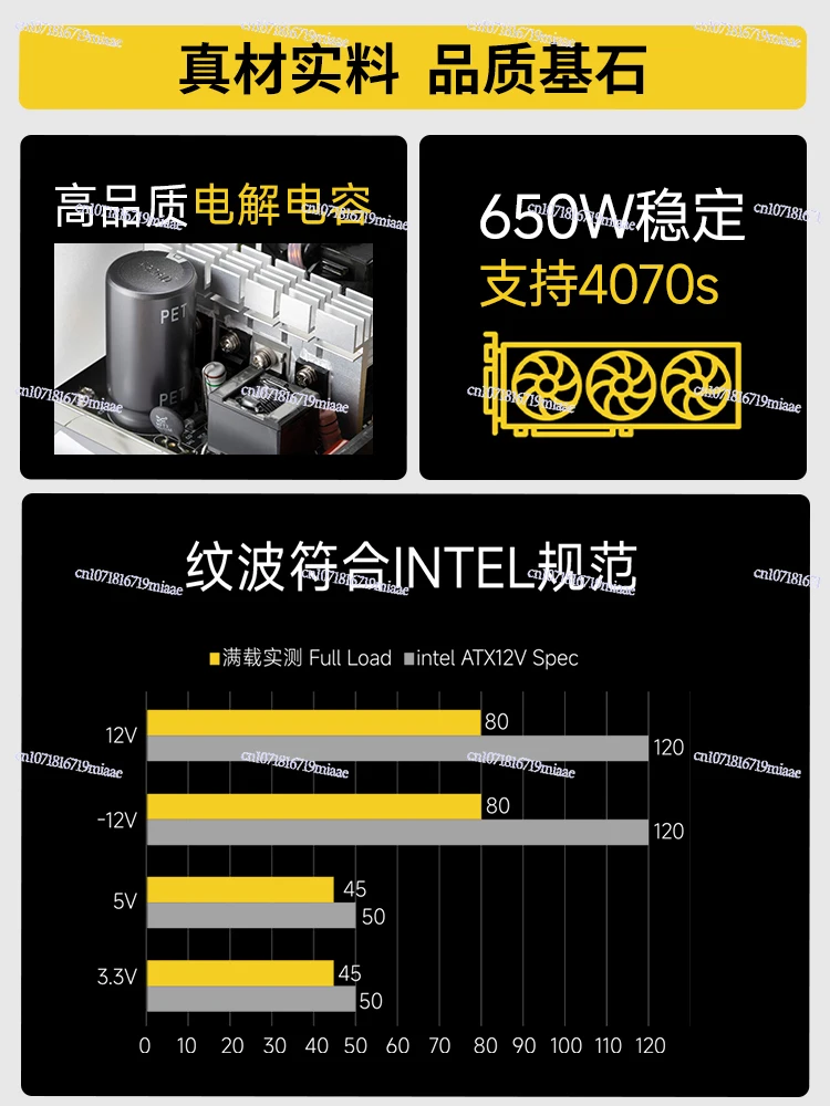 電源ユニット 650W 静音コンピュータ電源 デスクトップメ - Atx Power Supply のレビューと価格
