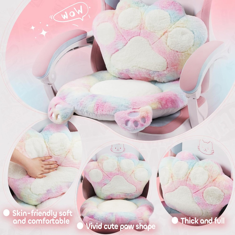 ゲーミングチェア かわいい 猫耳足腰とクッション付き 人間工 - Pc Gaming Chair のレビューと価格