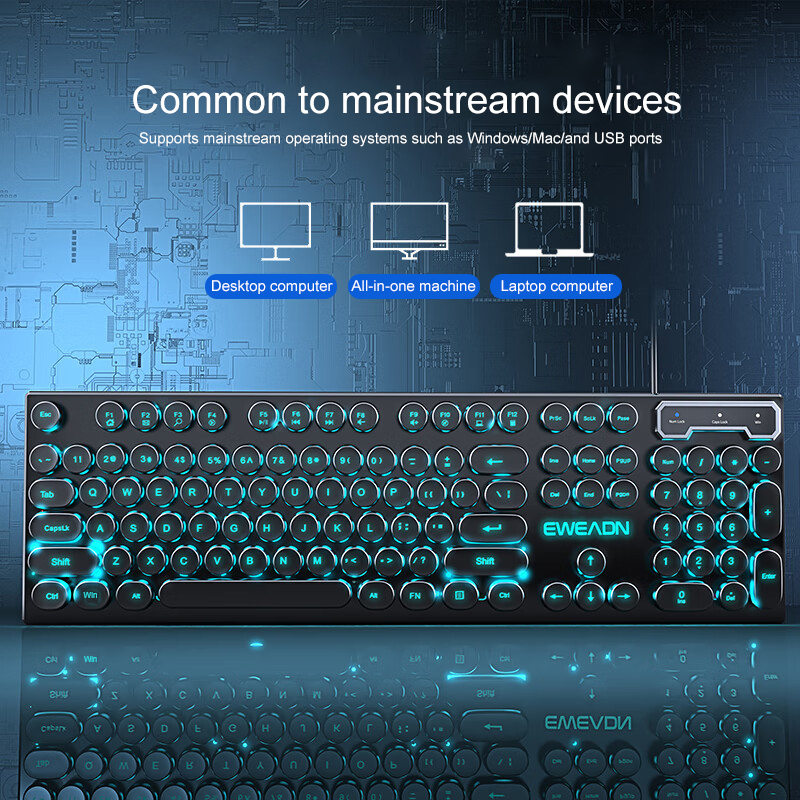 EWEADN タイプライターゲーミングキーボード、104キー - Pc Gaming Handheld のレビューと価格