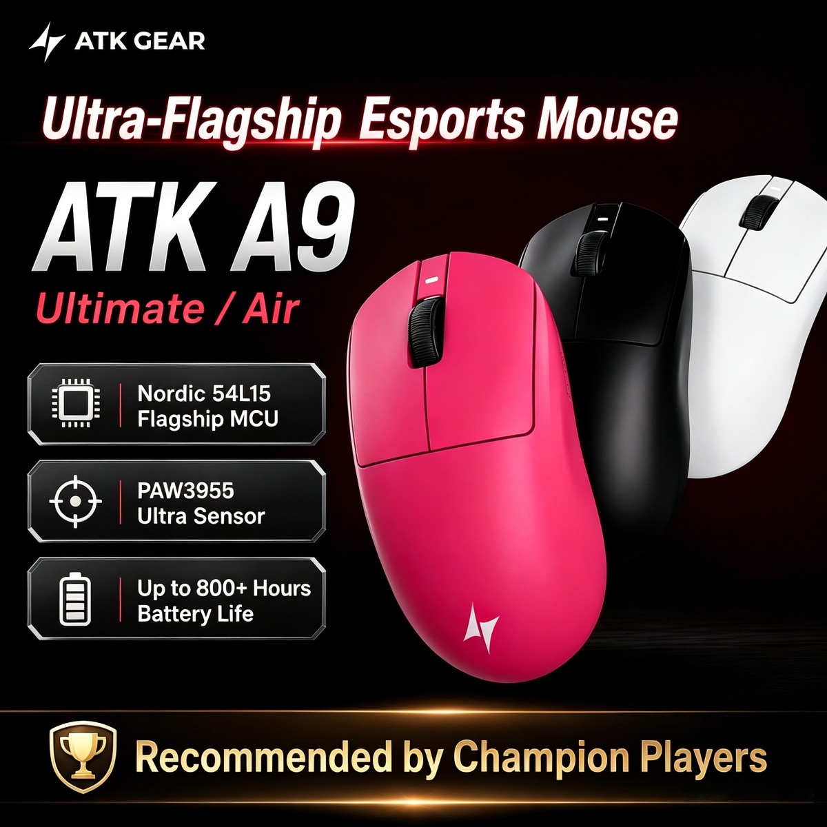ATK ゲーミングマウス DragonFly A9 Ulti - Wireless Gaming Mouse のレビューと価格