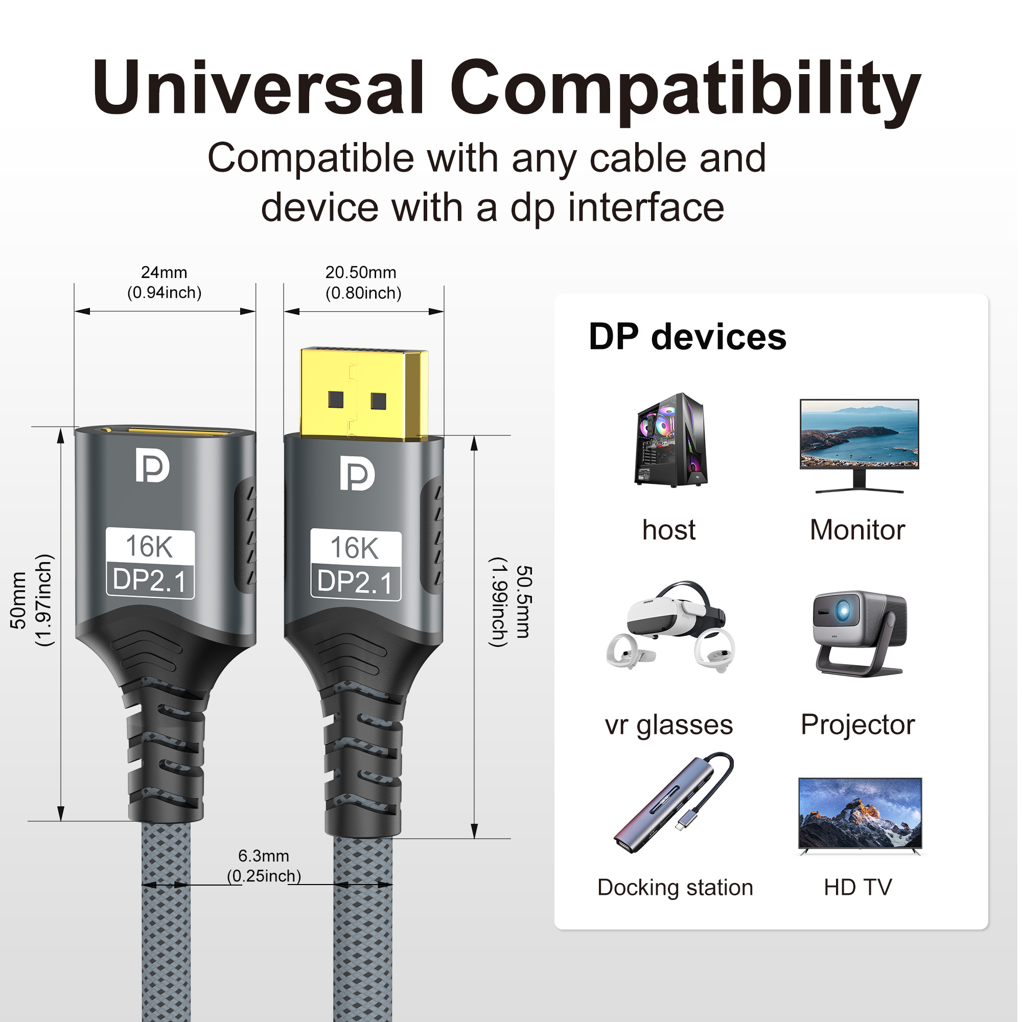 DisplayPort 2.1 延長ケーブル 54Gbps  - High Refresh Monitor のレビューと価格