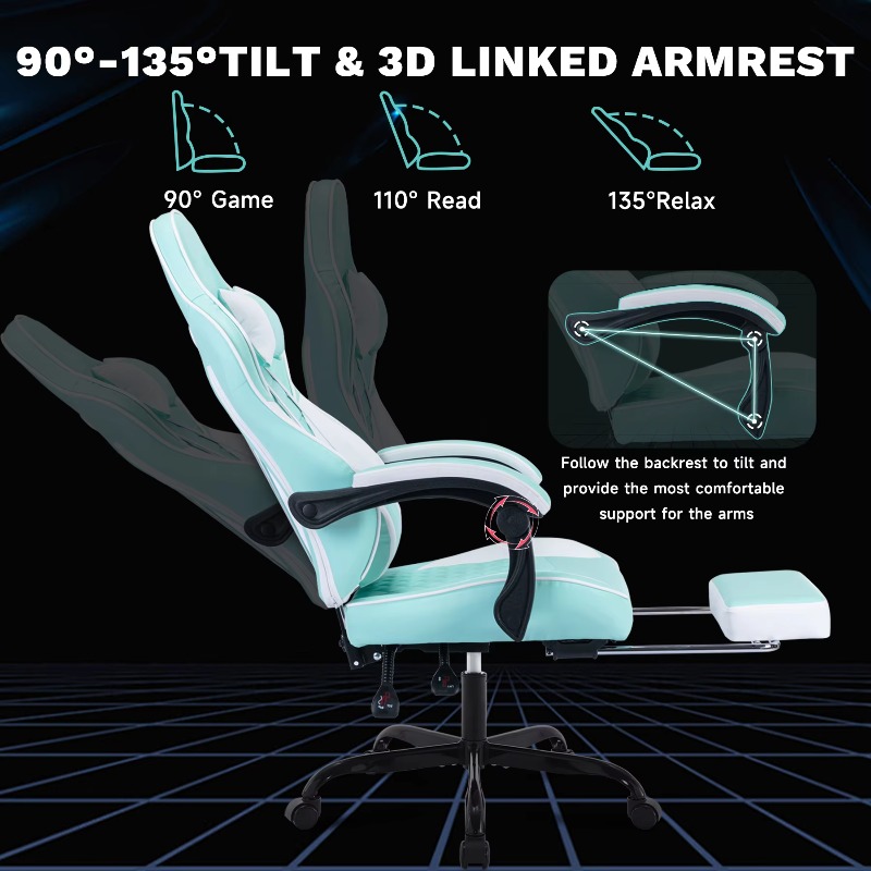 マッサージ機能付きゲーミングチェア、人間工学に基づいたPCゲ - Pc Gaming Chair のレビューと価格