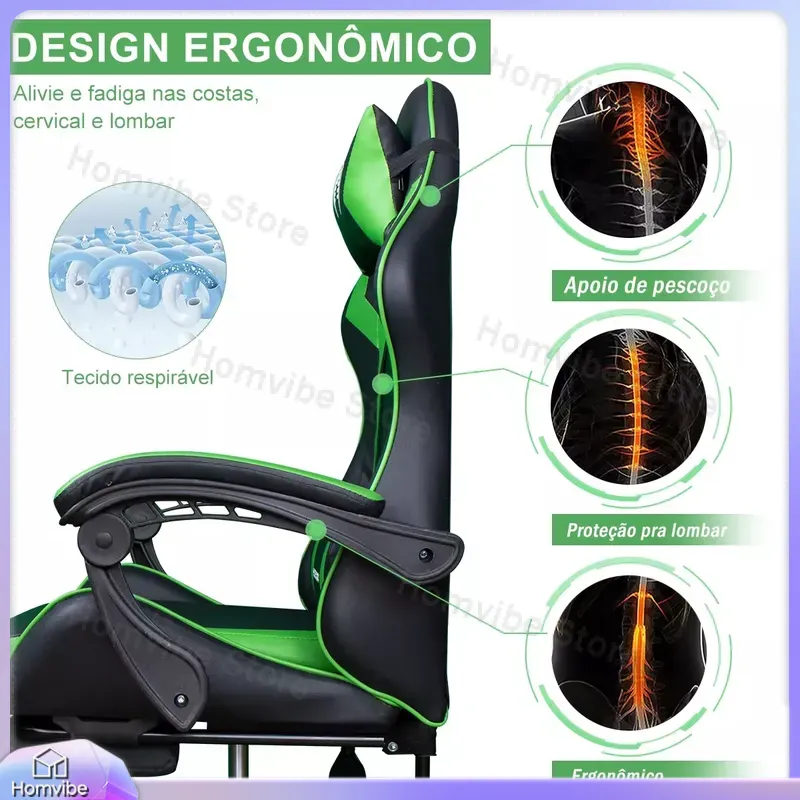 ハイバック人間工学に基づいたゲーミングチェア、フットレスト付 - Pc Gaming Chair のレビューと価格